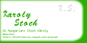 karoly stoch business card